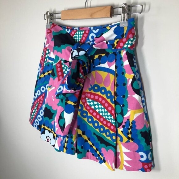 J. Crew Tie-waist Short in  Ratti Kaleidoscope Floral Size 00 - Picture 2 of 8